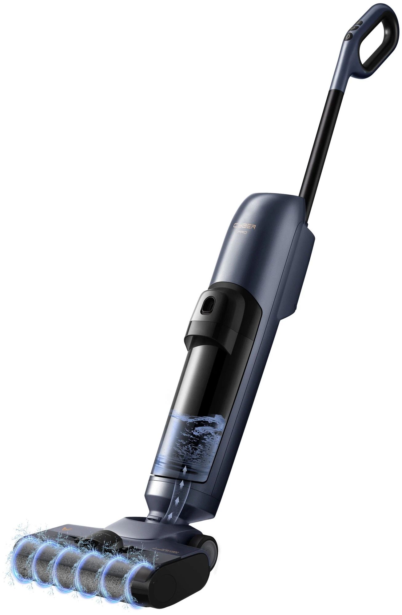 Вертикальный моющий пылесос Viomi Cordless Wet-Dry Vacuum Cleaner Cyber Pro Silver+Black (VXXD05) пылесос вертикальный viomi cordless vacuum cleaner a11