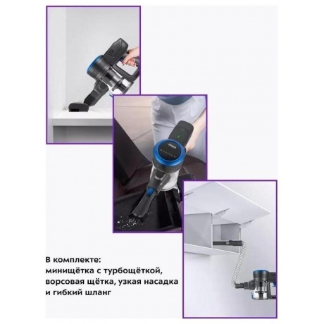 Пылесос беспроводной Kitfort КТ-5175-1 синий - фото 33