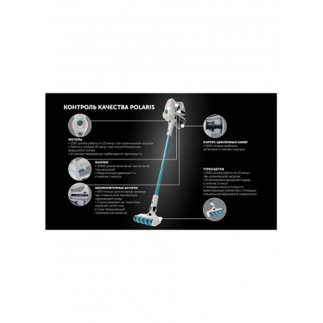 Пылесос портативный PVCS 4000 HandStick PRO Белый/Бирюзовый - фото 21
