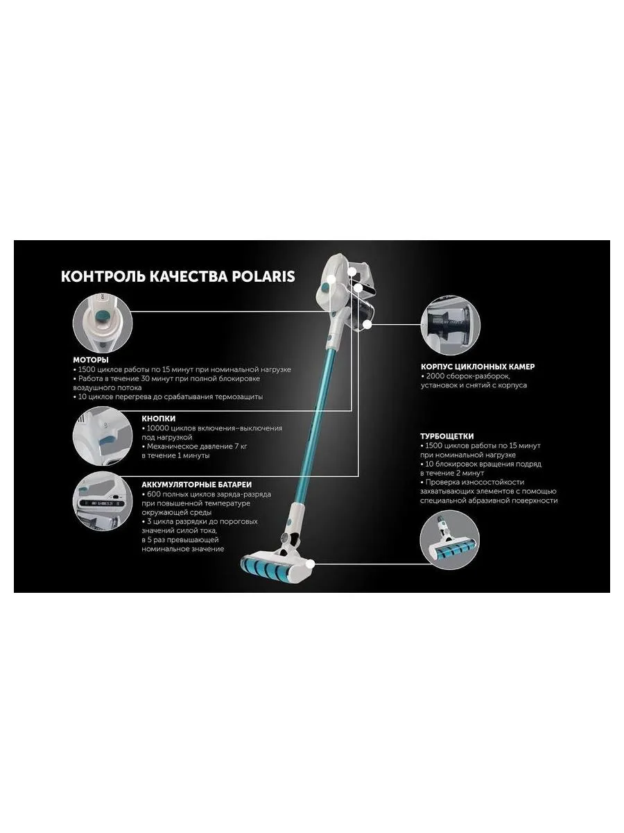 Пылесос портативный PVCS 4000 HandStick PRO Белый/Бирюзовый - фото 21