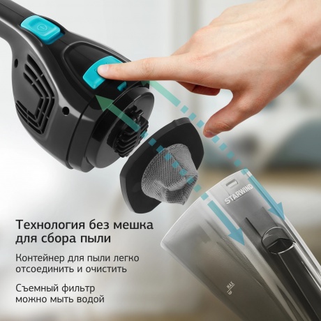 Пылесос ручной Starwind SCH1550 800Вт черный - фото 37