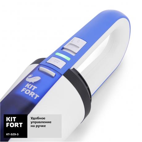 Ручной пылесос Kitfort KT-529-3 бело-синий - фото 3