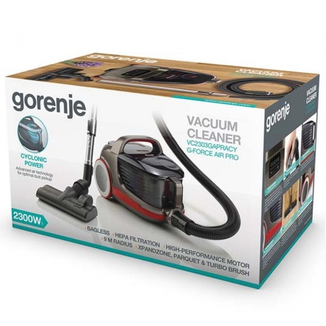 Пылесос Gorenje VC2303GAPRACY 2300Вт серый/красный - фото 5