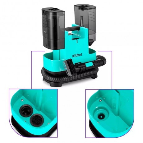 Моющий пылесос Kitfort КТ-5162-2 черно-зеленый - фото 5