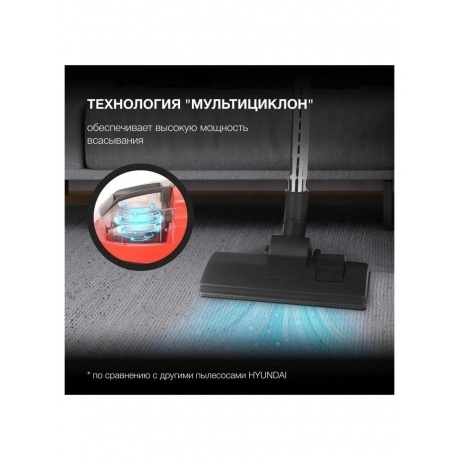 Пылесос Hyundai HYV-C3075 2000Вт красный/черный - фото 8