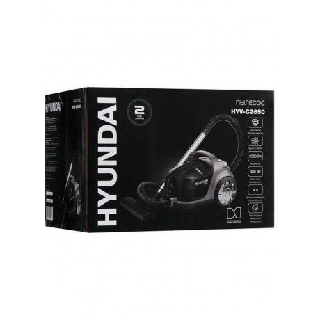Пылесос Hyundai HYV-C2650 2200Вт черный/серебристый - фото 28