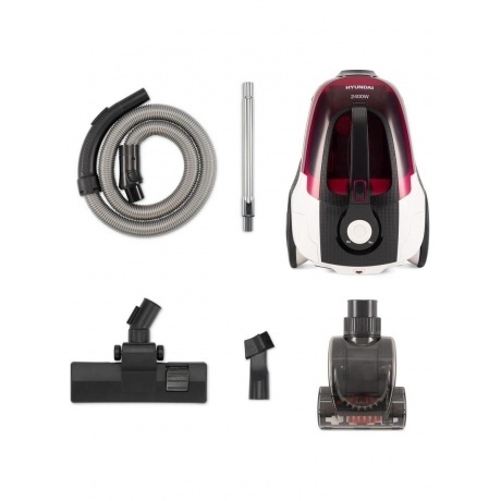 Пылесос Hyundai HYV-C3370 2400Вт белый/красный - фото 9