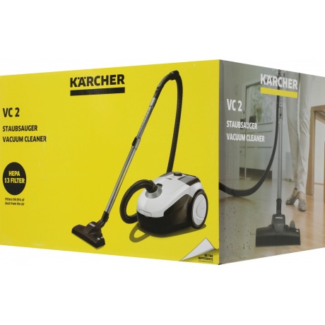 Пылесос Karcher VC 2 (ERP) с мешком для сбора пыли, белый/черный (1.198-035.0) - фото 17