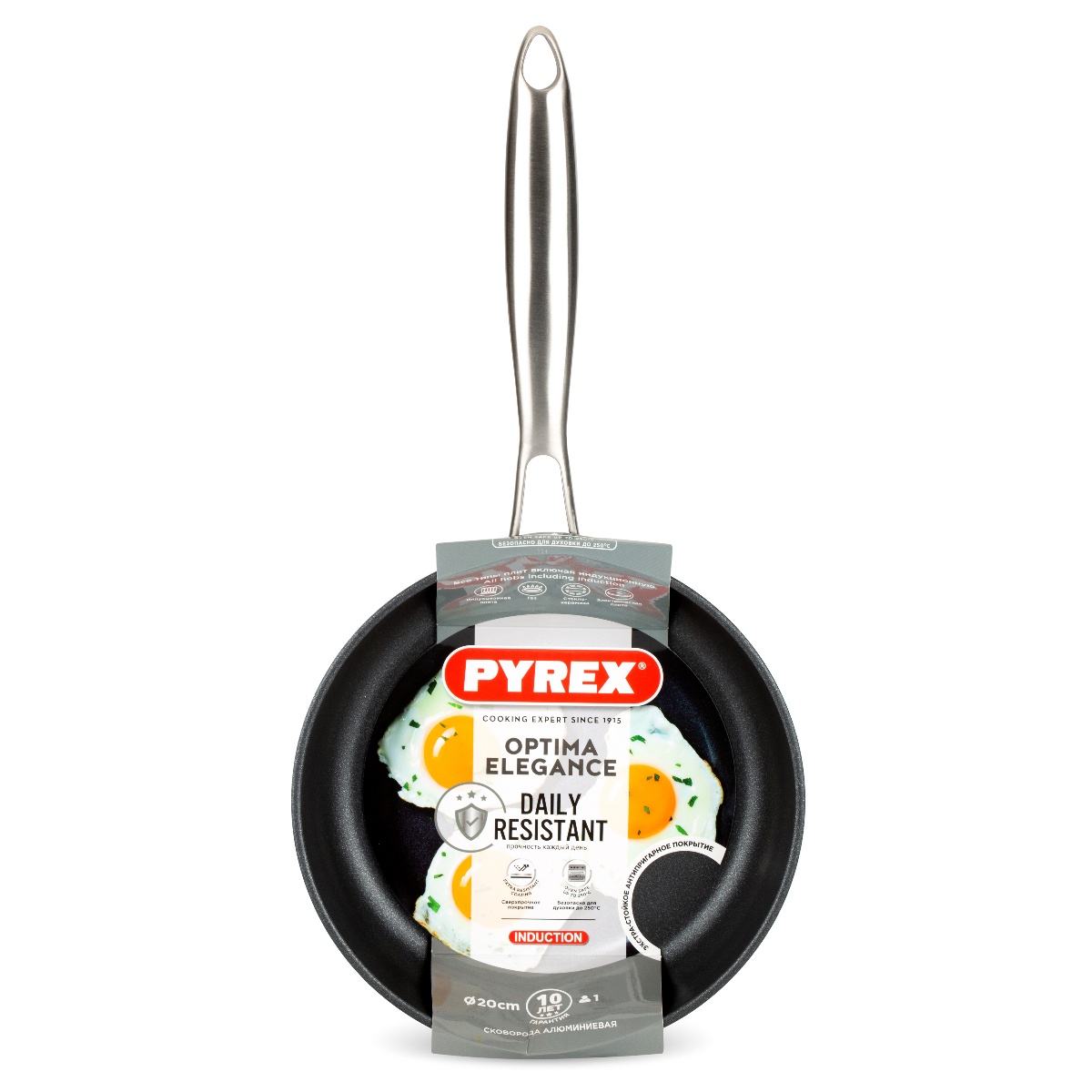 сковорода pyrex expert touch 20см индукция Сковорода OPTIMA+ ELEGANCE 20см индукция PYREX OB20BFX/E006