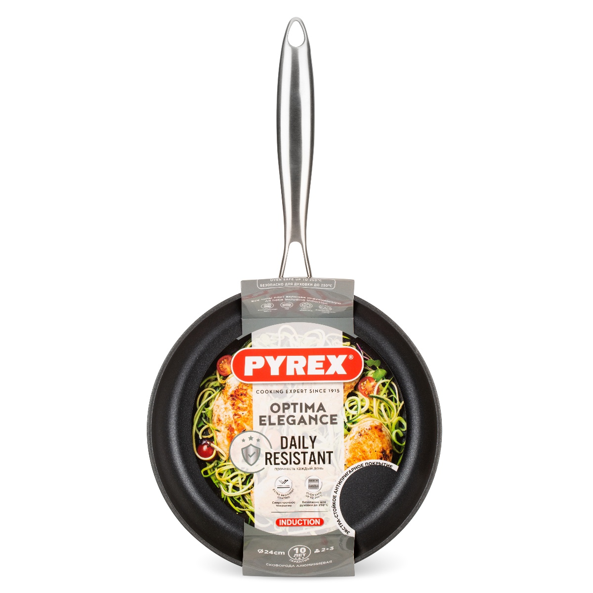 сковорода глубокая pyrex granate 24см индукция Сковорода OPTIMA+ ELEGANCE 24см индукция PYREX OB24BFX/E006