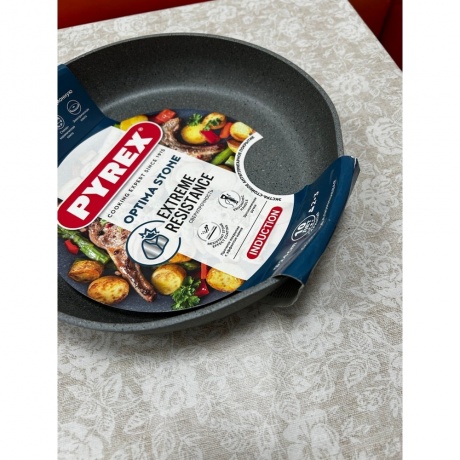 Сковорода OPTIMA Stone 24см индукция, PYREX, OX24BF4/E006 хорошее состояние - фото 2