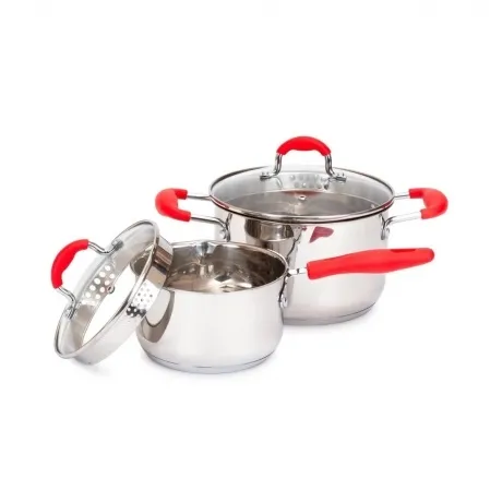 Набор посуды ATTRIBUTE STEEL FANCY 4пр. (ковш 1.7л + кастрюля 3....