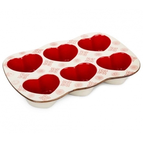 Форма для запекания и выпечки VENICE 31x21x4.5см сердечки 6 ячее...