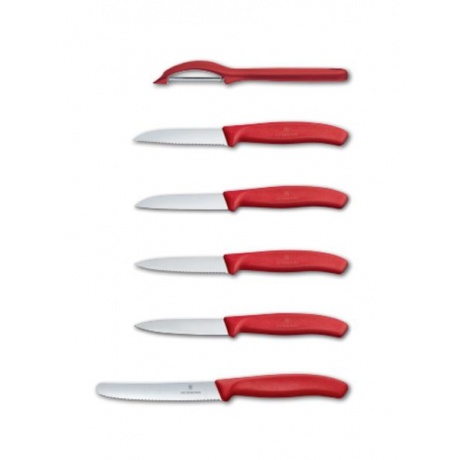 Набор ножей кухонных Victorinox Swiss Classic Kitchen (6.7111.6G) 6 шт красный - фото 2