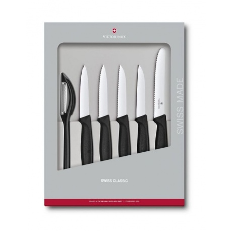 Набор ножей кухонных Victorinox Swiss Classic Kitchen (6.7113.6G) 6 шт черный - фото 1