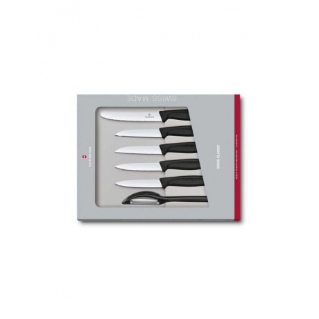Набор ножей кухонных Victorinox Swiss Classic Kitchen (6.7113.6G) 6 шт черный - фото 2