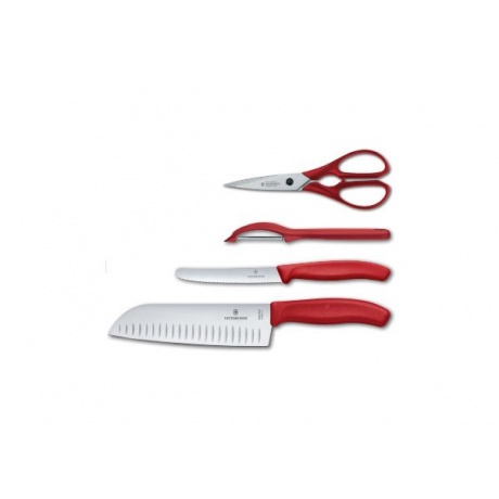 Набор ножей кухонных Victorinox Swiss Classic Kitchen (6.7131.4G) 4 шт красный - фото 2
