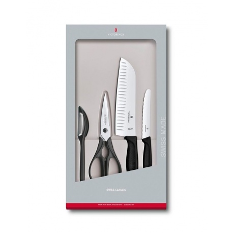 Набор ножей кухонных Victorinox Swiss Classic Kitchen (6.7133.4G) 4 шт черный - фото 1