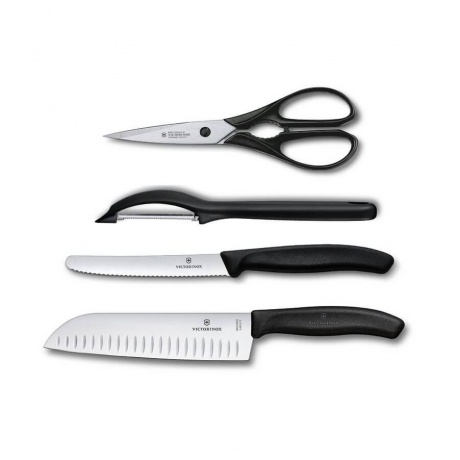 Набор ножей кухонных Victorinox Swiss Classic Kitchen (6.7133.4G) 4 шт черный - фото 2