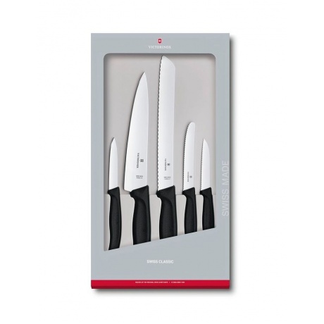 Набор ножей кухонных Victorinox Swiss Classic Kitchen (6.7133.5G) 5 шт черный - фото 1