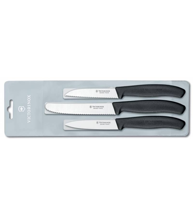 набор кухонных ножей victorinox swiss classic paring 6 7113 3 черный Набор ножей кухонных Victorinox Swiss Classic Paring (6.7113.3) 3 шт черный