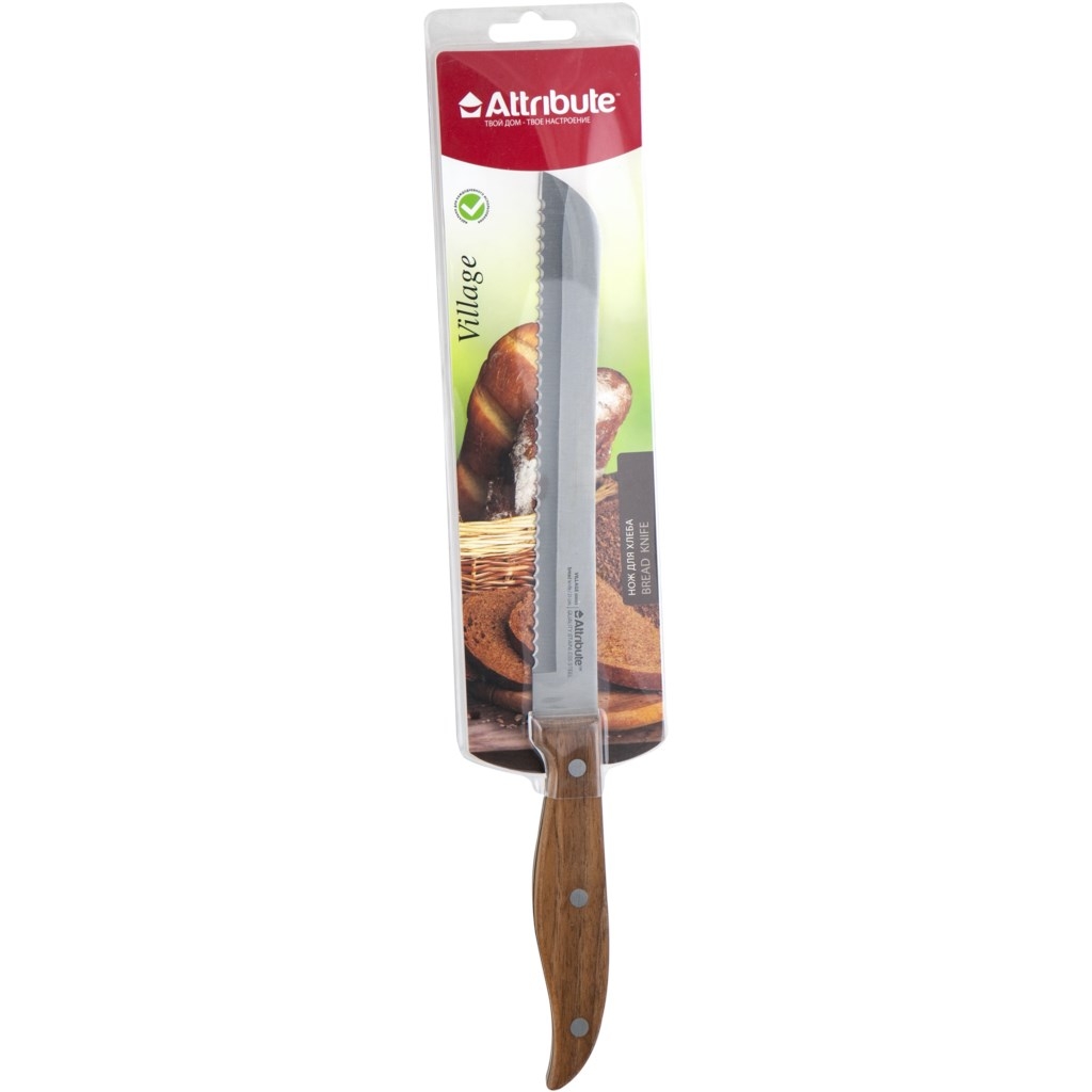 цена Нож для хлеба Attribute Knife Village AKV068 20,5см
