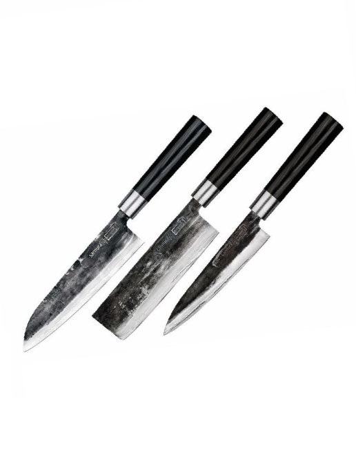 набор кухонных ножей 5пр spitzenklasse Набор из 3 кухонных ножей Samura Super 5, VG-10 5 слоев, микарта