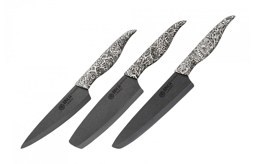 Набор из 3 ножей Samura Inca, чёрная циркониевая керамика