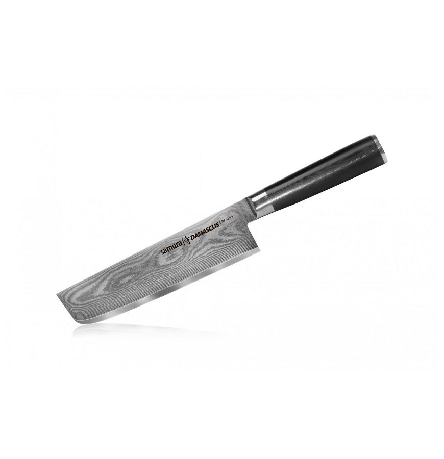 Нож Samura Damascus накири, 16,7 см, G-10, дамаск 67 слоев нож кухонный для хлеба samura damascus sd 0055 16 g 10 дамаск 67 слоев 230 мм