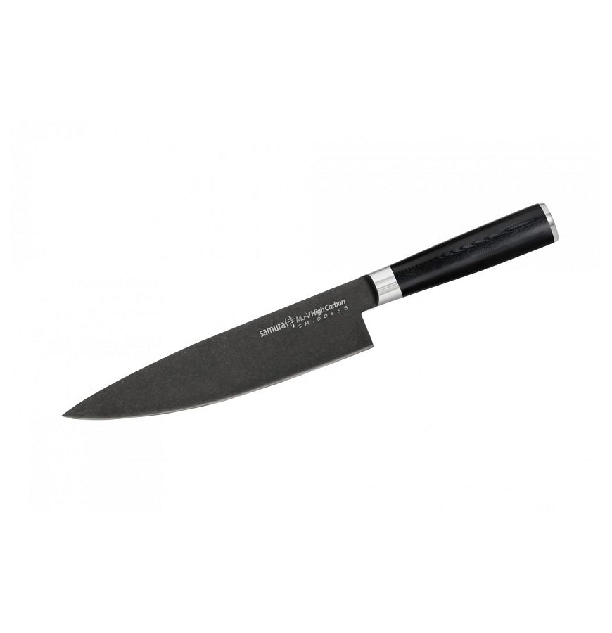 Нож Samura Mo-V Stonewash Шеф, 20 см, G-10 нож поварской mo v 20 см sm 0085 k samura