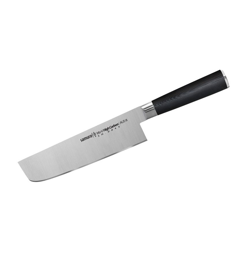 нож кухонный samura mo v сантоку лезвие 18 см Нож Samura Mo-V накири, 16,7 см, G-10