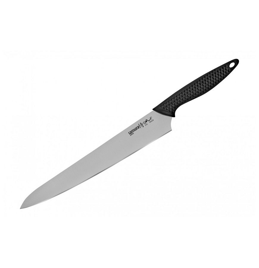 набор из 3 ножей samura shadow с покрытием black coating aus 8 abs пластик Нож Samura для нарезки Golf, 25,1 см, AUS-8