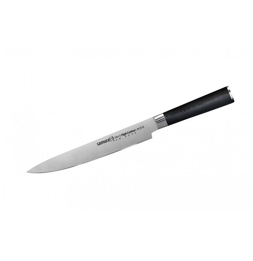 Нож Samura для нарезки Mo-V, 23 см, G-10 нож samura обвалочный mo v 16 5 см g 10