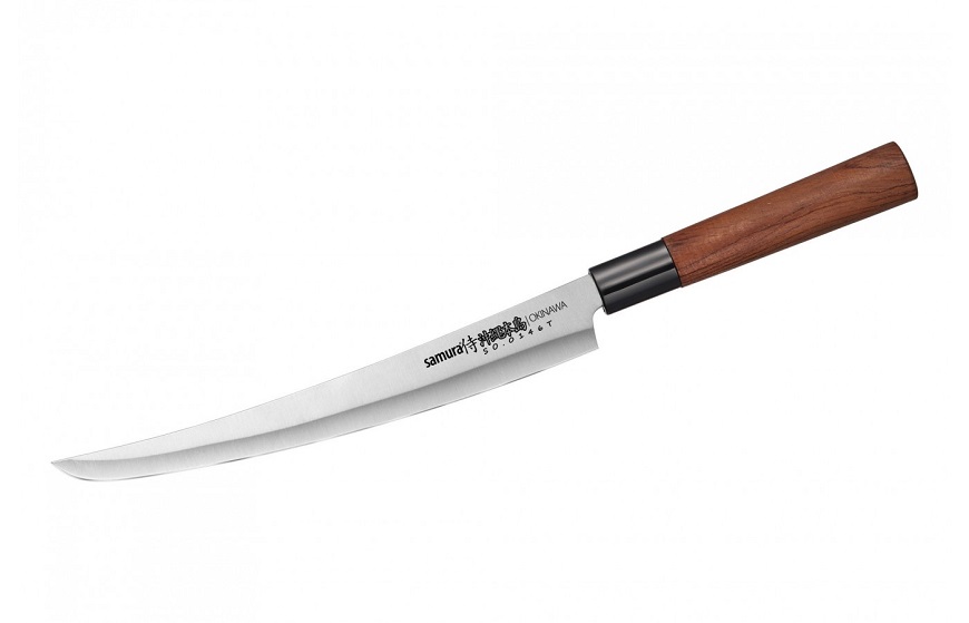 Нож Samura для нарезки Okinawa, слайсер Tanto, 23 см, AUS-8, палисандр