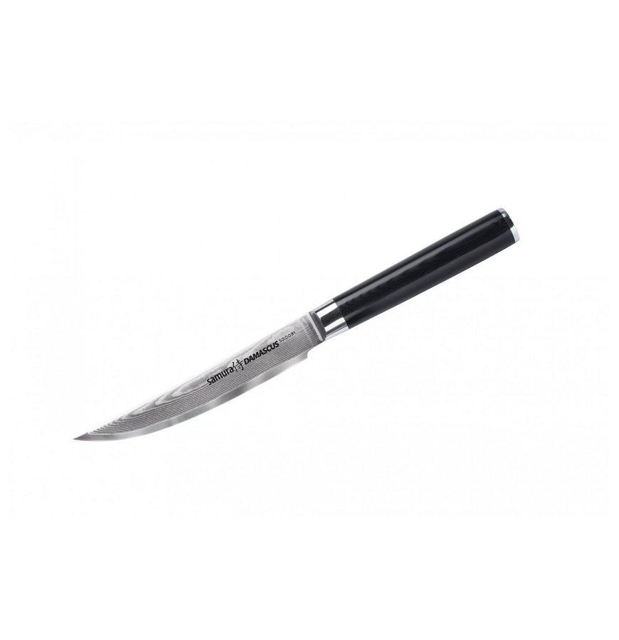 Нож Samura для стейка Damascus, 12 см, G-10, дамаск 67 слоев нож samura для стейка damascus 12 см g 10 дамаск 67 слоев