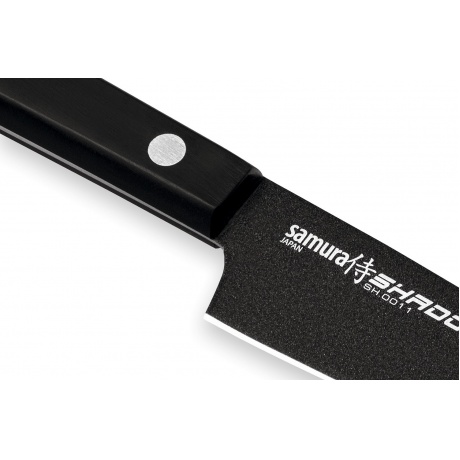 Нож Samura овощной Shadow с покрытием Black-coating, 9,9 см, AUS-8, ABS пластик - фото 2