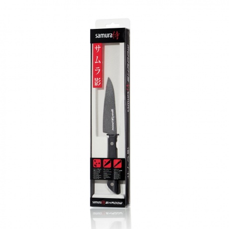 Нож Samura овощной Shadow с покрытием Black-coating, 9,9 см, AUS-8, ABS пластик - фото 6