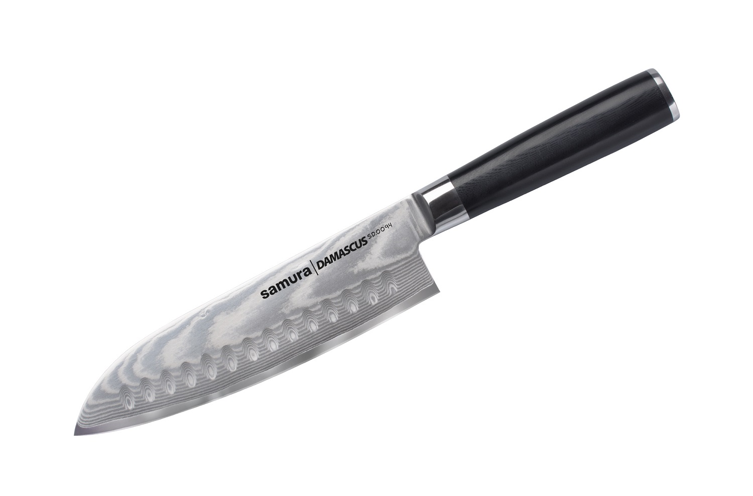 Нож Samura сантоку Damascus, 18 см, G-10, дамаск 67 слоев набор из 3 ножей samura damascus g 10 дамаск 67 слоев