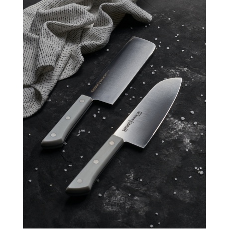 Нож Samura сантоку Harakiri, 17,5 см, корроз.-стойкая сталь, ABS пластик - фото 10