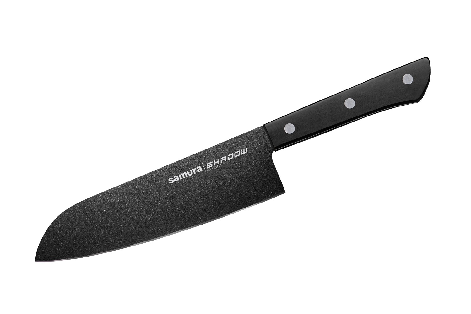 Нож Samura сантоку Shadow с покрытием Black-coating, 17,5 см, AUS-8, ABS пластик SH-0095/K - фото 1
