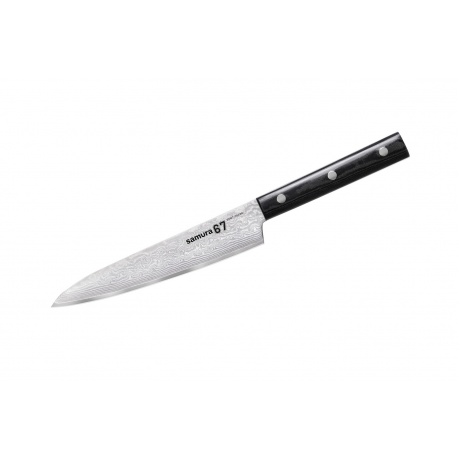 Нож Samura универсальный 15 см, дамаск 67 слоев, микарта - фото 1
