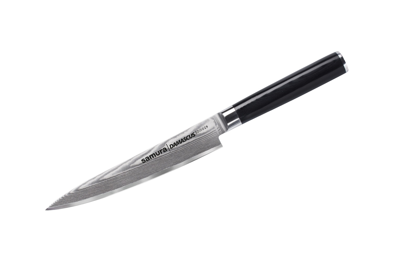 Нож Samura универсальный Damascus, 15 см, G-10, дамаск 67 слоев нож кухонный для хлеба samura damascus sd 0055 16 g 10 дамаск 67 слоев 230 мм
