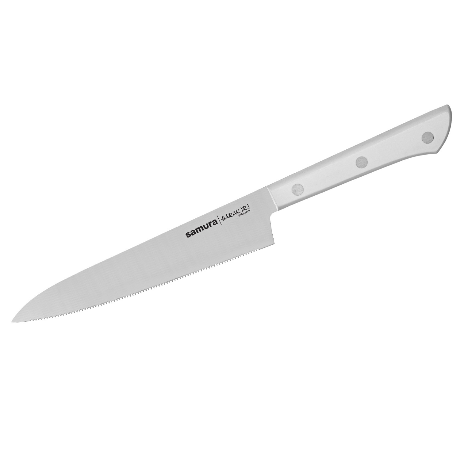 Нож Samura универсальный Harakiri серрейтор, 15 см, кор.-стойк. сталь, ABS пластик
