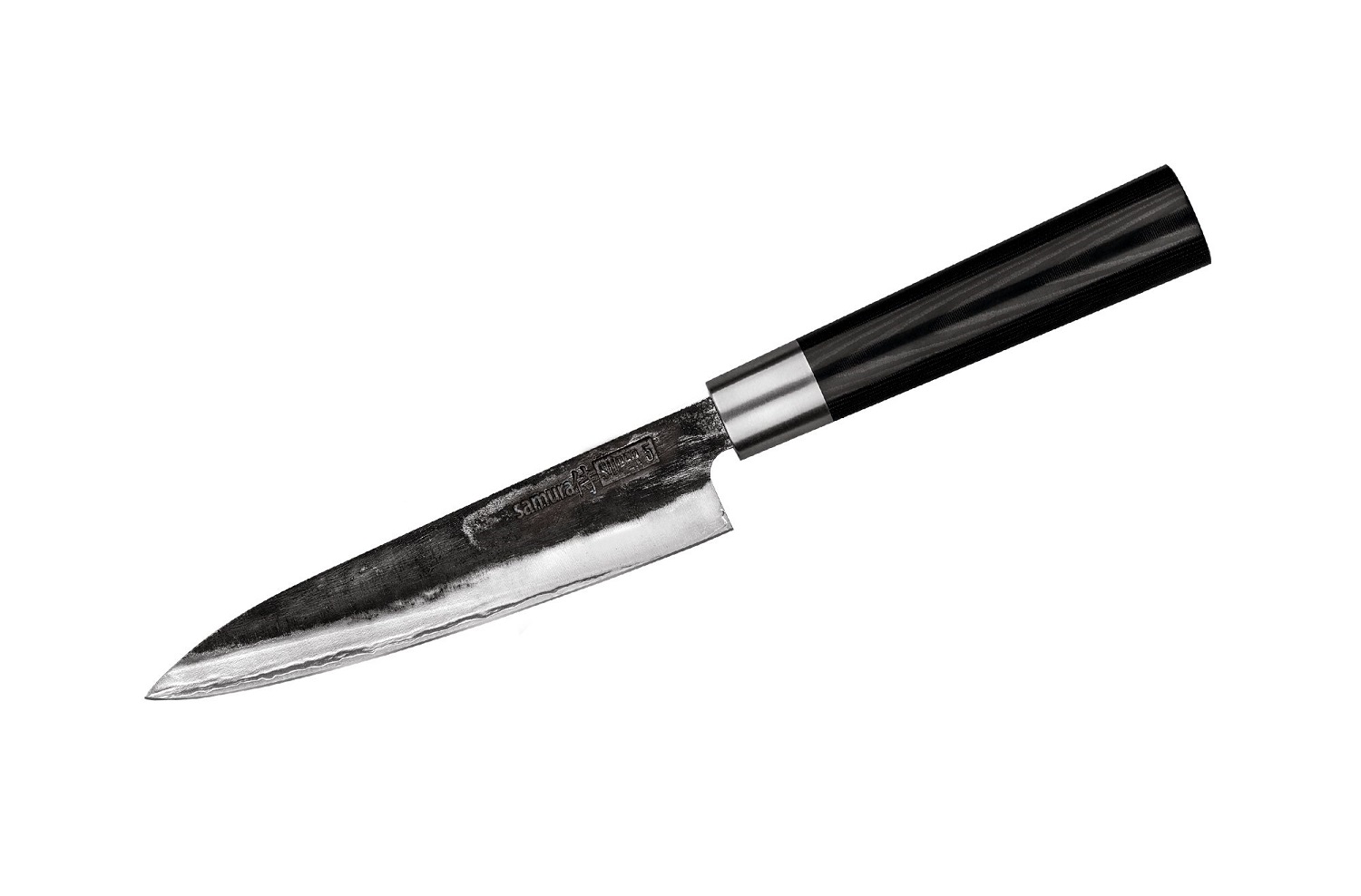 Нож Samura универсальный Super 5, 16,2 см, VG-10 5 слоев, микарта набор из 3 кухонных ножей samura super 5 vg 10 5 слоев микарта