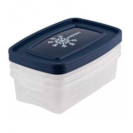 Набор контейнеров для замораживания продуктов МОРОЗКО 0.7л 3 шт прямоуг. POLIMERBYT C54036 - фото 1