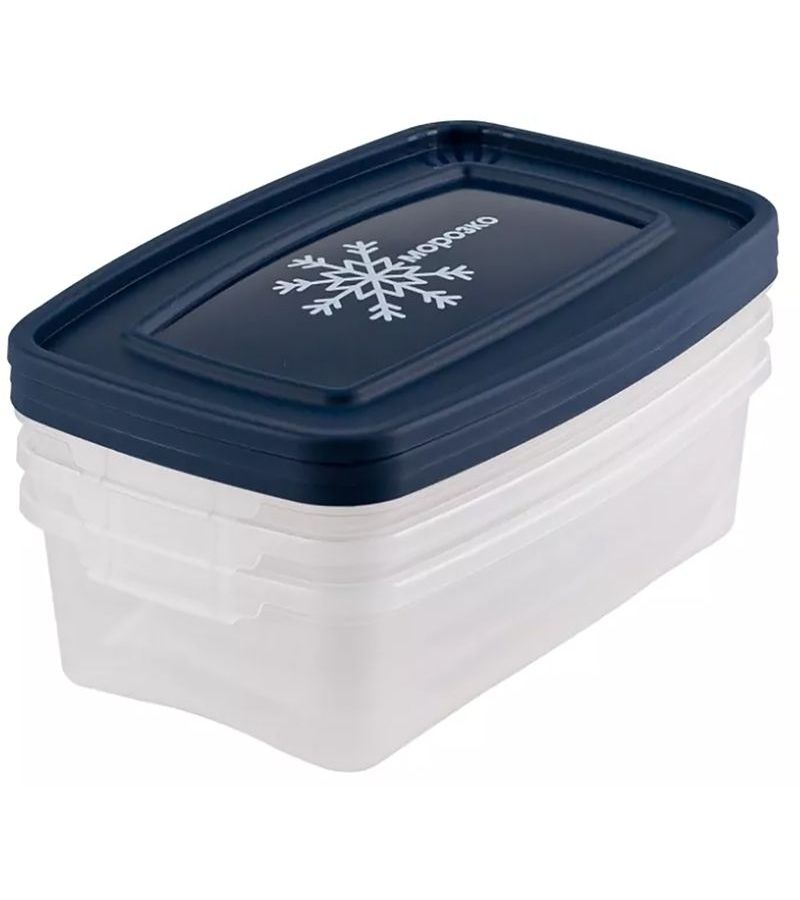 Набор контейнеров для замораживания продуктов МОРОЗКО 0.7л 3 шт прямоуг. POLIMERBYT C54036