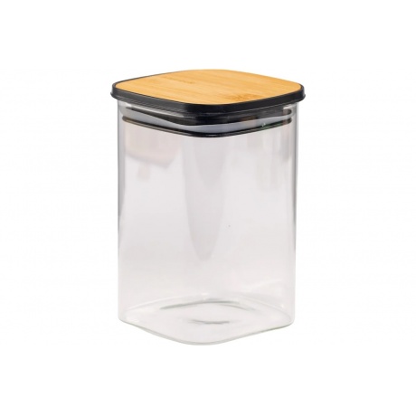 

Банка из боросиликатного стекла для хранения сыпучих продуктов квадратная BAMBOO 1000мл
