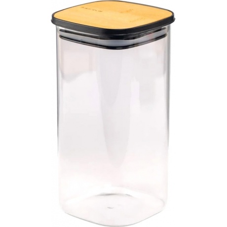 

Банка из боросиликатного стекла для хранения сыпучих продуктов квадратная BAMBOO 1400мл