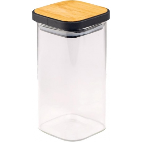 

Банка из боросиликатного стекла для хранения сыпучих продуктов квадратная BAMBOO 300мл