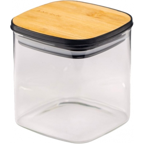 

Банка из боросиликатного стекла для хранения сыпучих продуктов квадратная BAMBOO 650мл